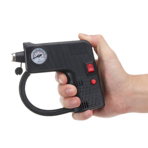 12V Portable Air Tire Inflator Pump LED Safety Hammer Compressor For Motorcycle Electric Auto Car Bike