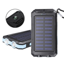Load image into Gallery viewer,  20000mAh Solar Charging Power Bank SOS Mode Portable Cell Phone Solar Charger with Dual USB Charging Ports LED Flashlight Carabiner/Compass